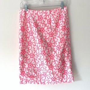 Lilly Pulitzer Lace Pink Pencil Skirt Size 4